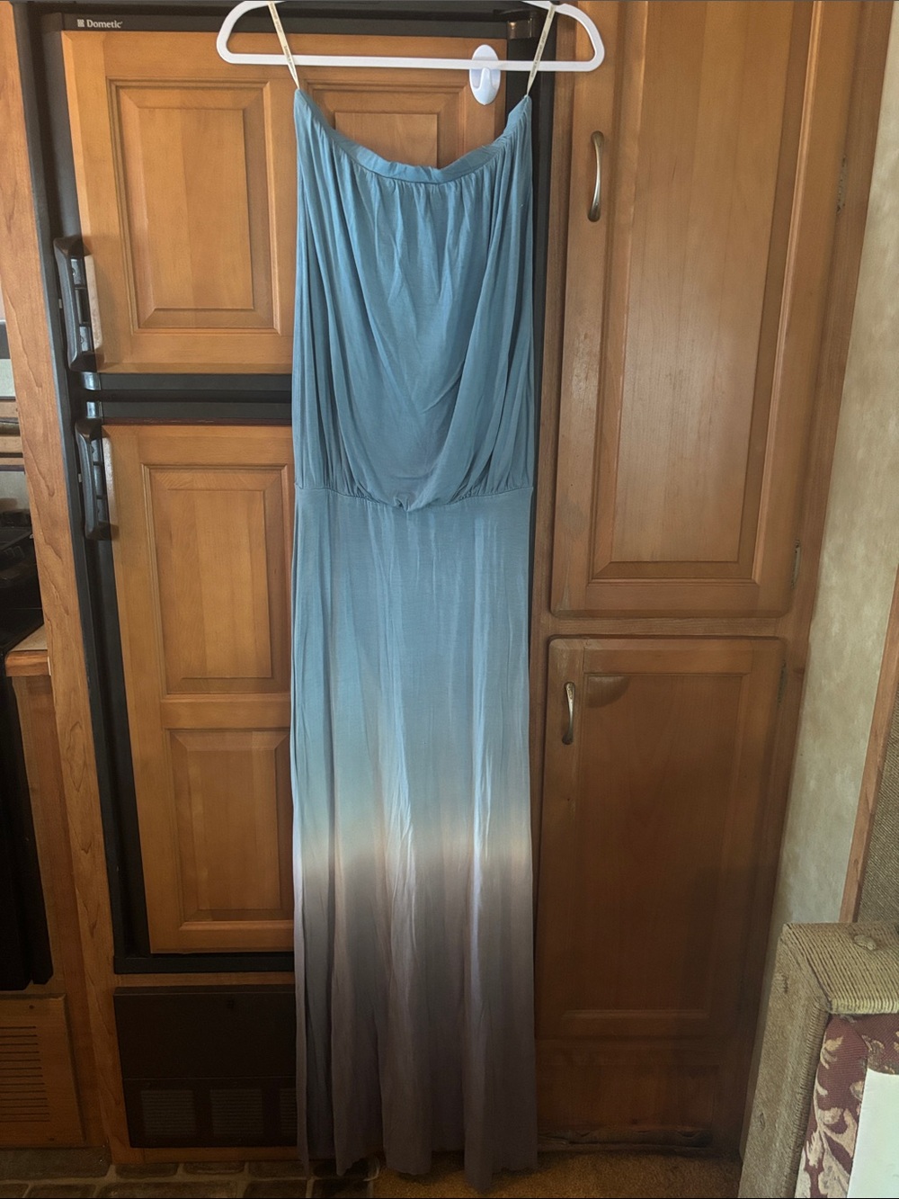 Young Fabulous & Broke Blue to Gray Ombre long Maxi Slip Dress